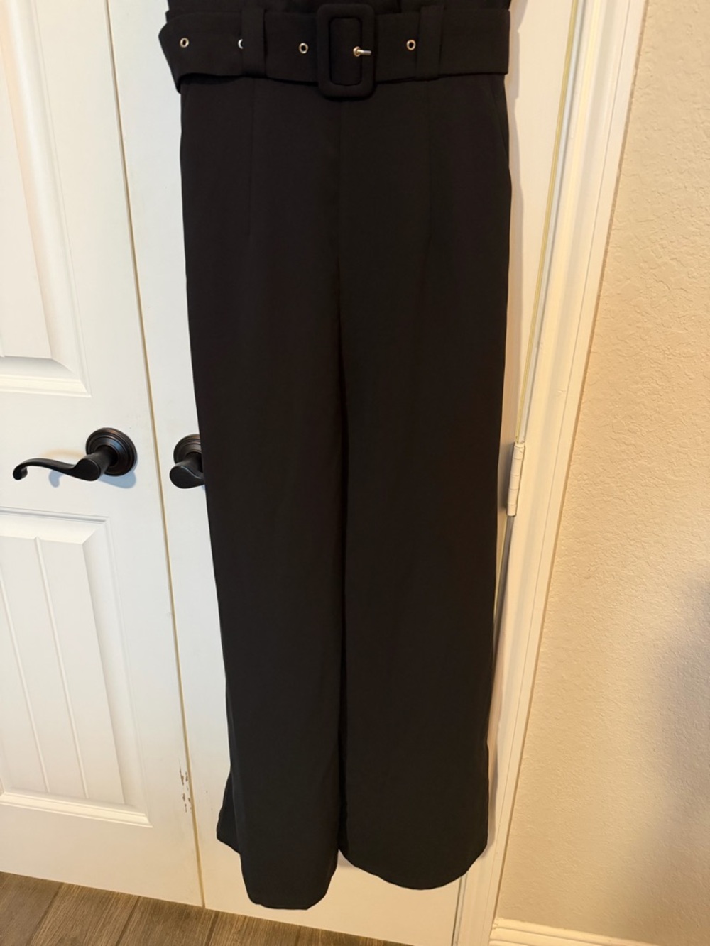 Petal & Pup Sienna Black Sleeveless Belted Wide-Leg Jumpsuit - Picture 6 of 6